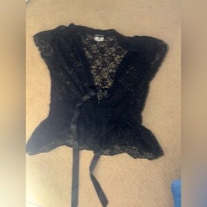 Elegant Black Lace Women Top